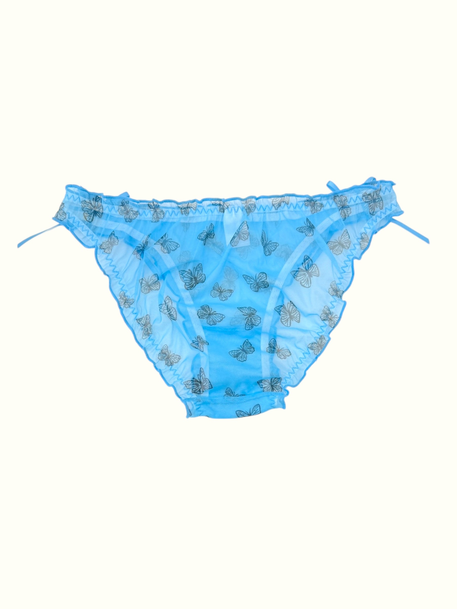 Blue Butterfly Mesh Coquette Elegance Panty