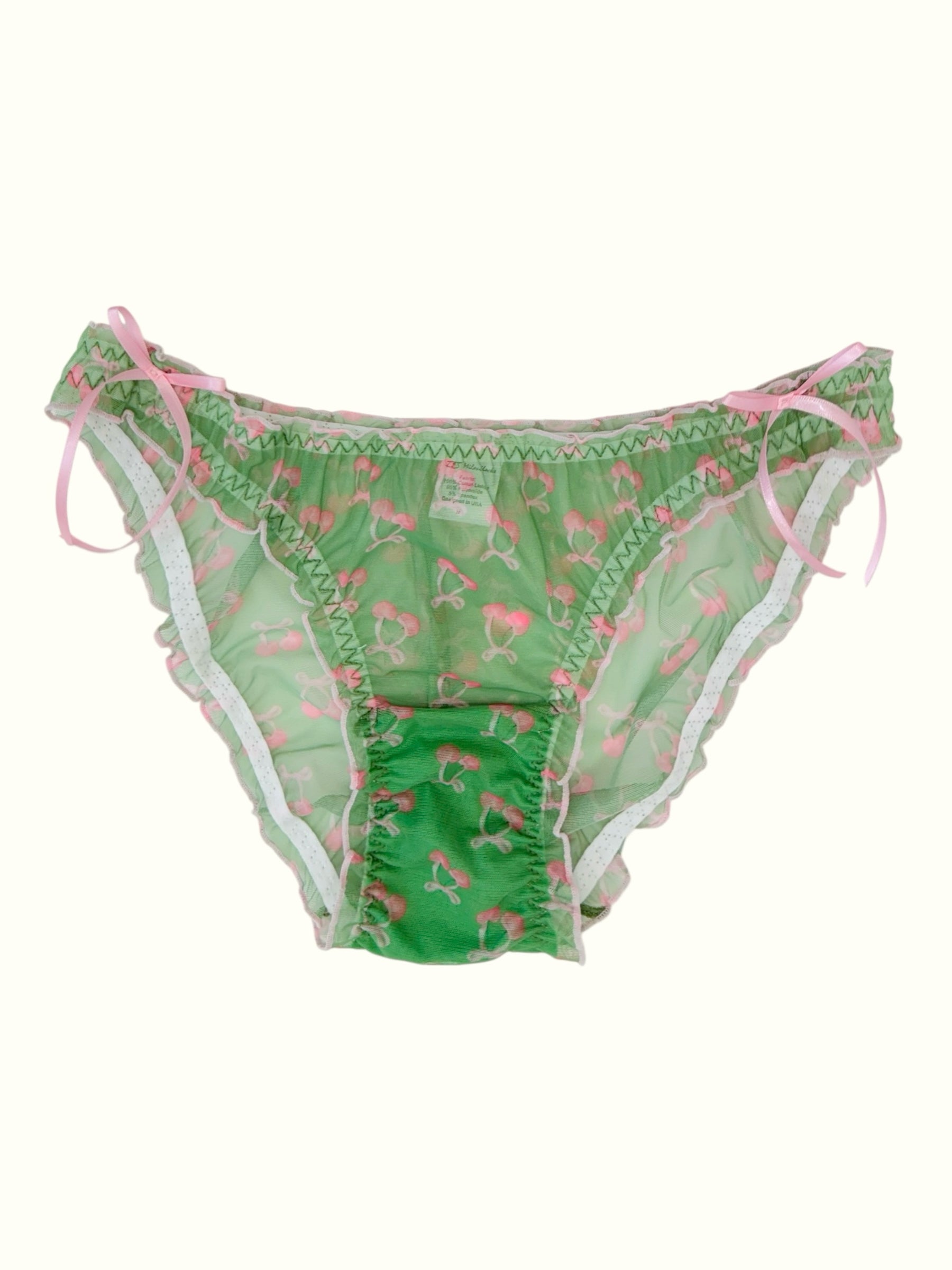 Cherry Blossom Mesh Panty – Coquette Green Dream
