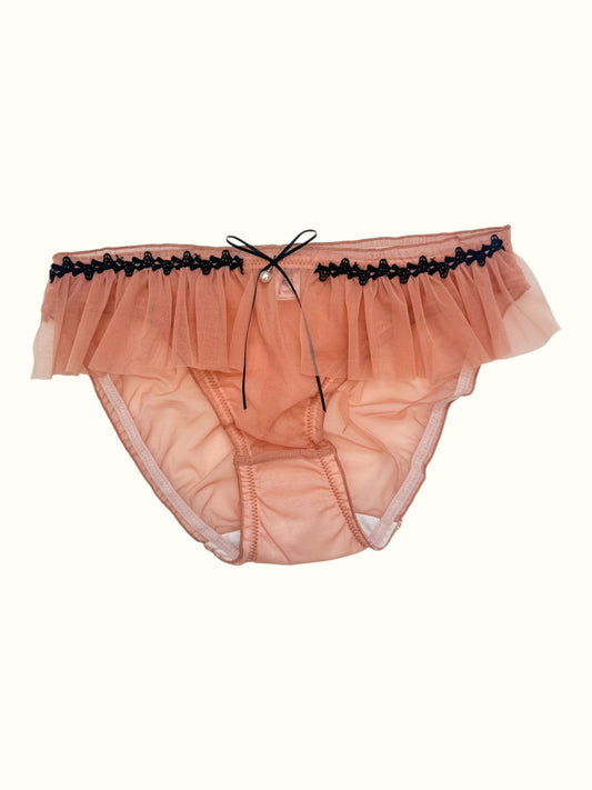 Tulle Ruffle Panties with Pearl Drop