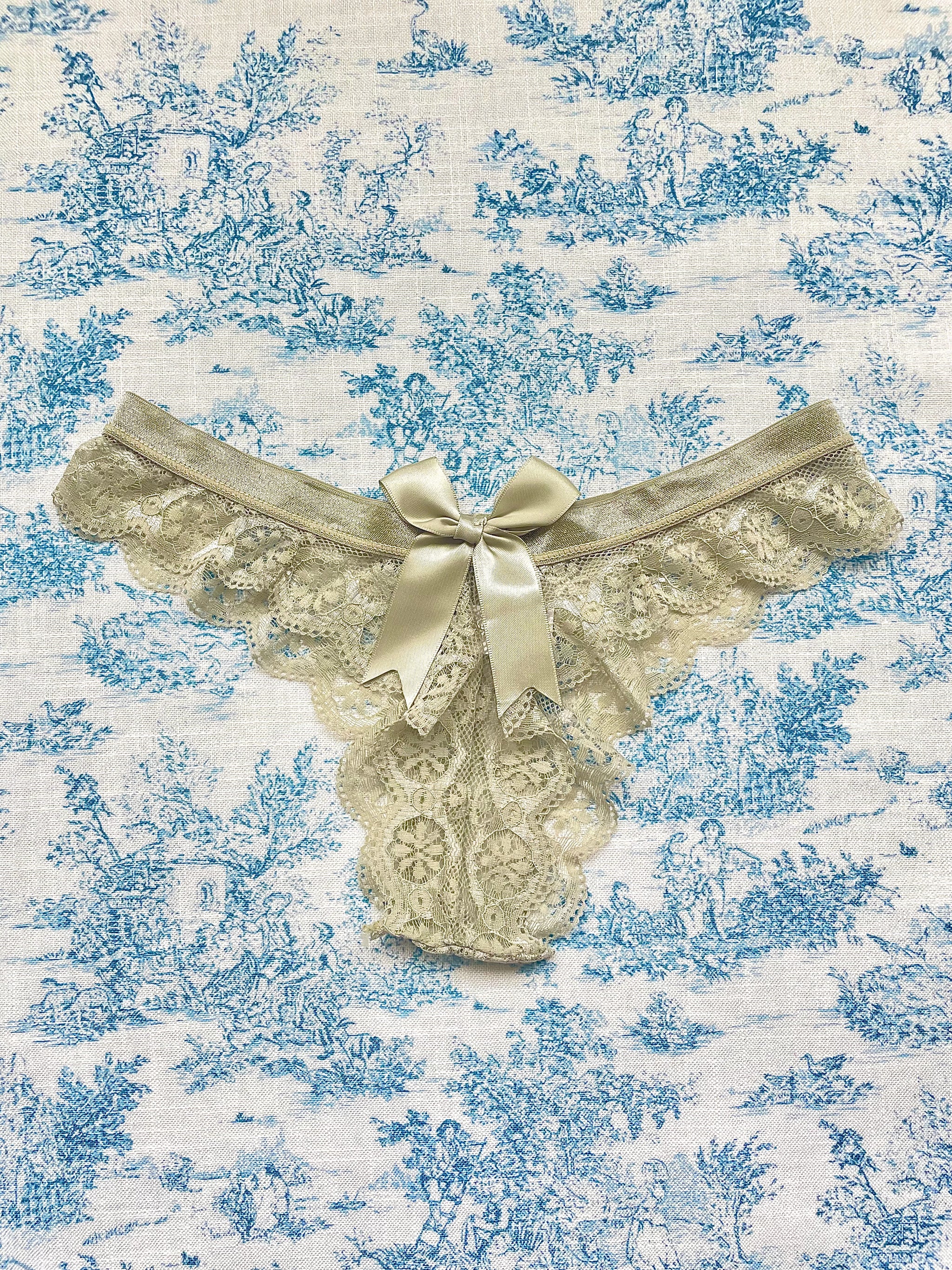 Milanblocks coquette bow lace cute panty Cotton Panties fall underwear