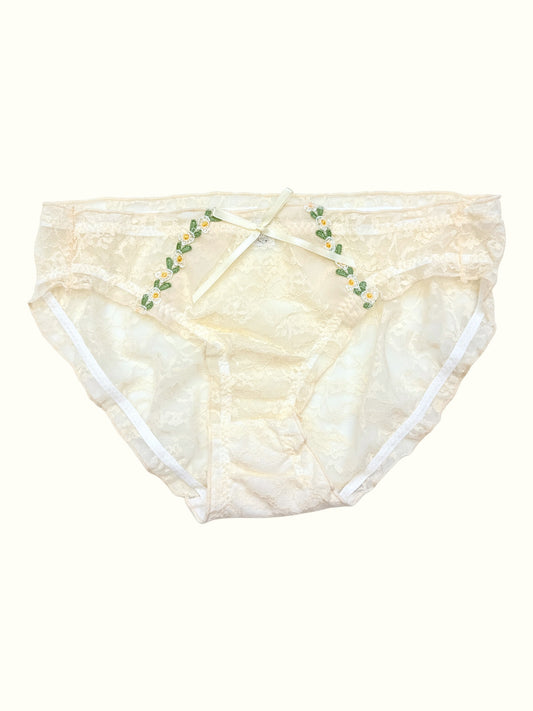 Daisy Lace Panties Floral Embroidery & Tulle Ruffle Styles