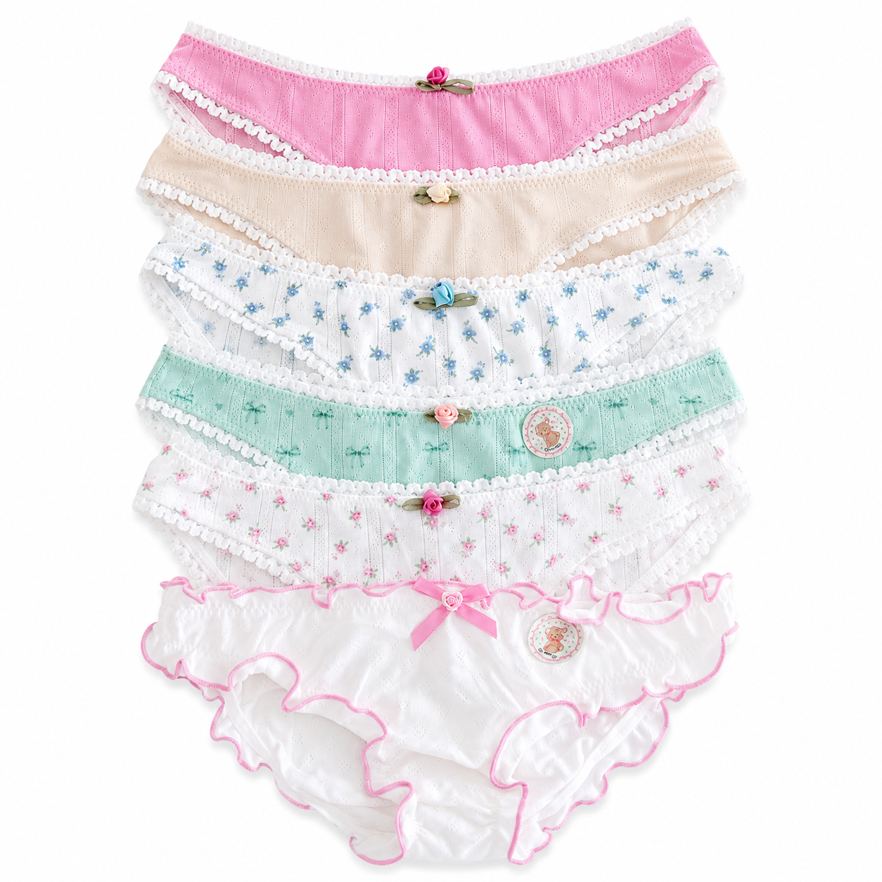 Milanblocks Petite Bundle Cotton Pointelle Sweet Blossom Coquette Lingerie