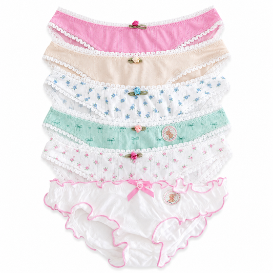 Milanblocks Petite Bundle Cotton Pointelle Sweet Blossom Coquette Lingerie
