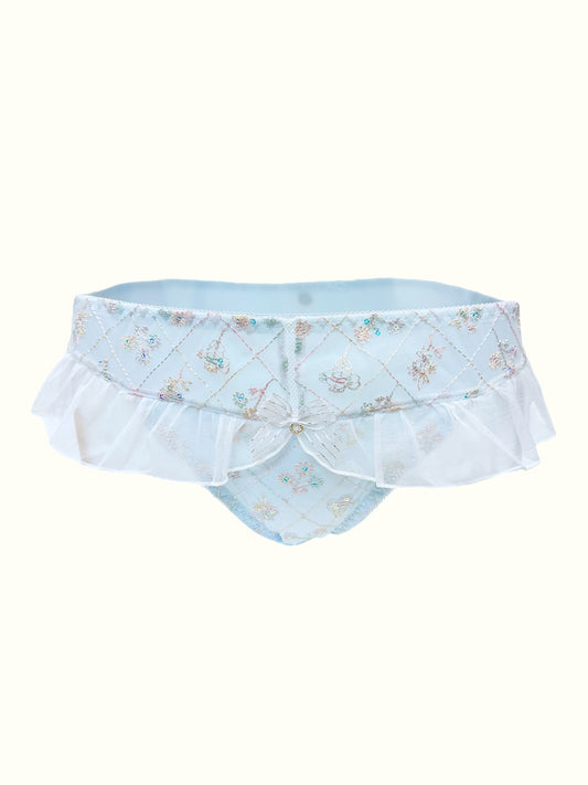 Blue Embroidered Panty