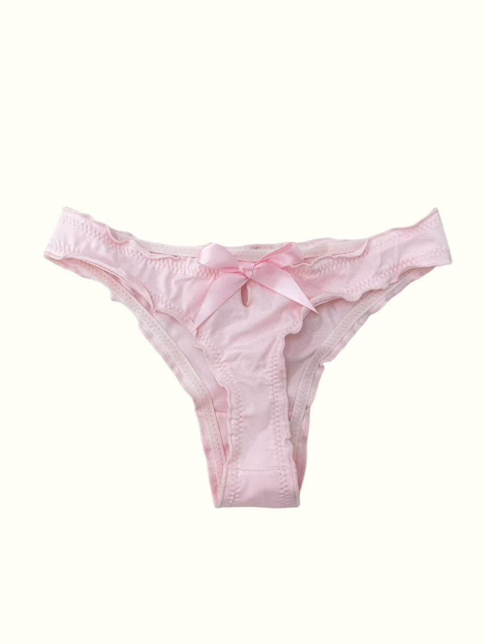 Coquette Lace & Satin Bow Thong Collection