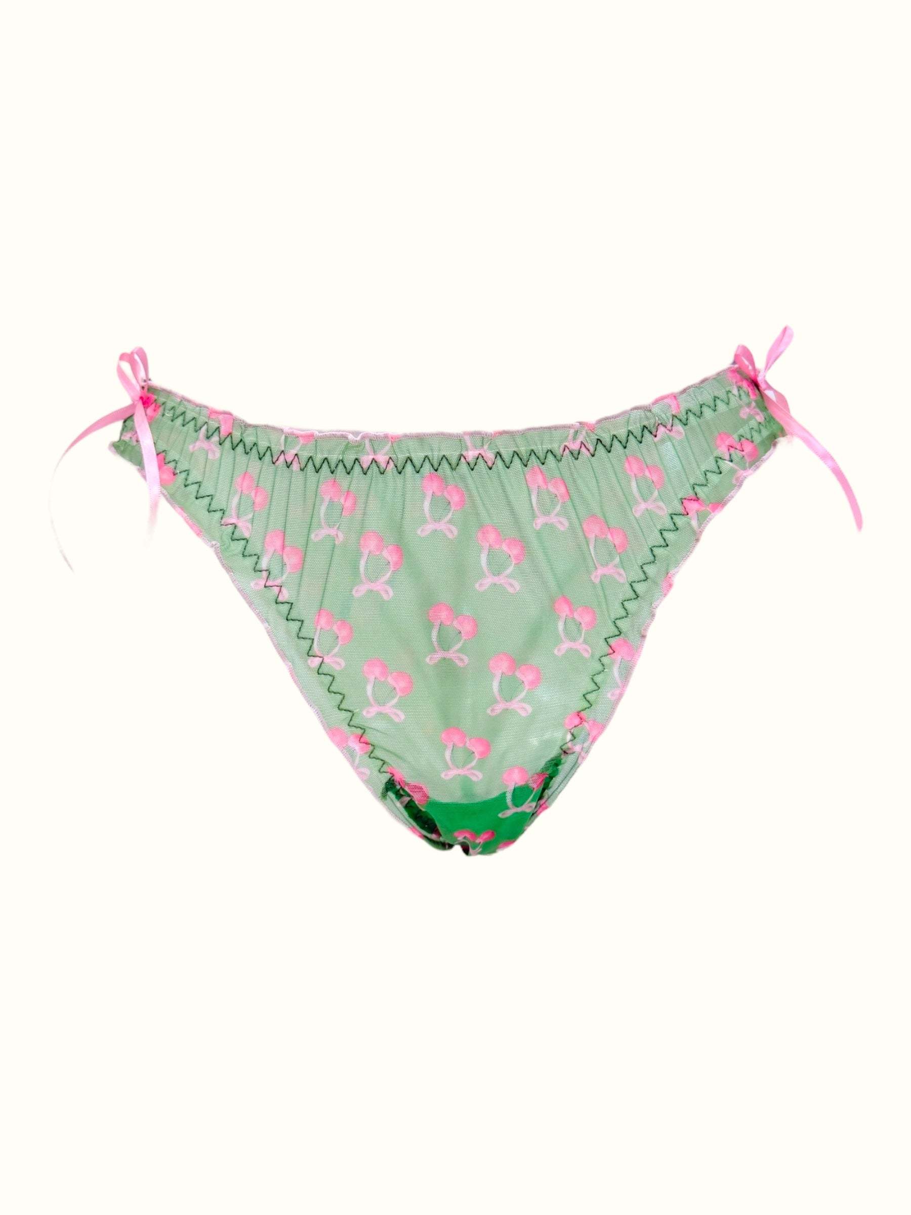 Cherry Blossom Mesh Panty – Coquette Green Dream