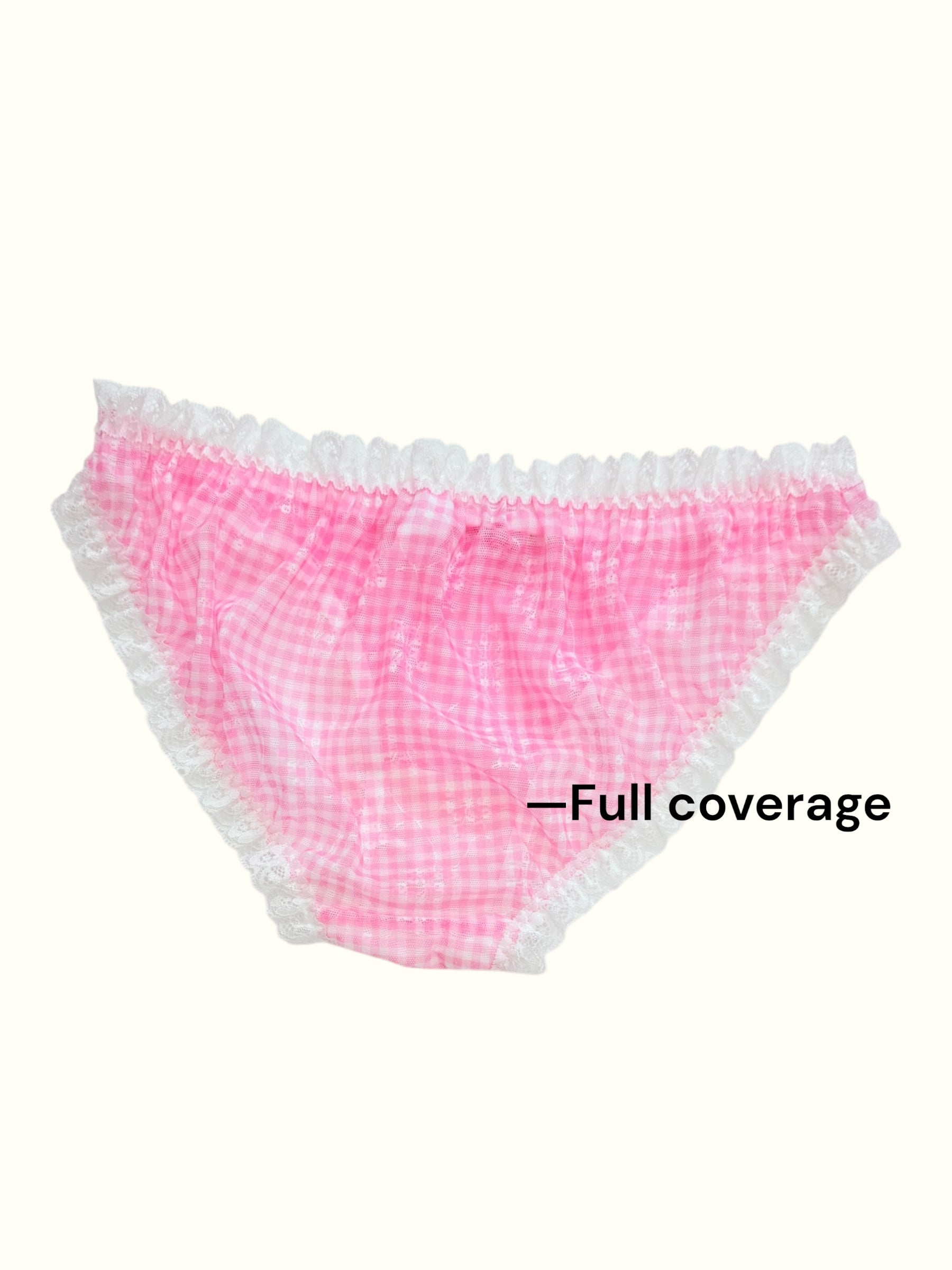 Pink Gingham Lace Trim Panty