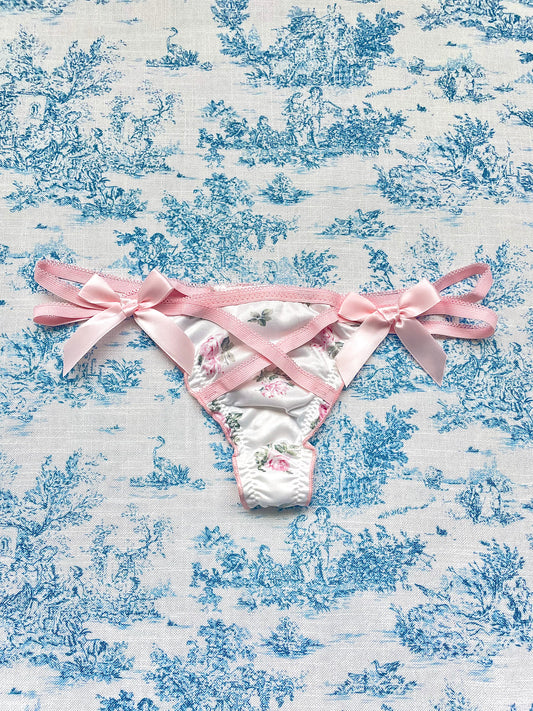 Pink & White Floral Bow Panty