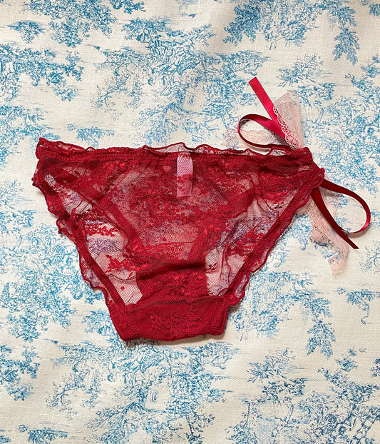 Red Lace Tie Panty