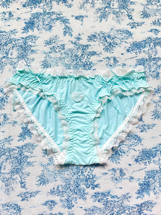 Blue & White Lace Trim Panty