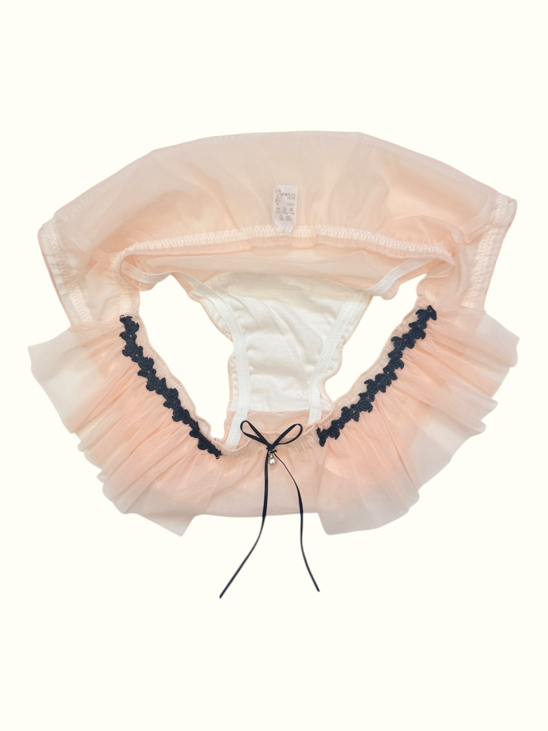 Tulle Ruffle Panties with Pearl Drop
