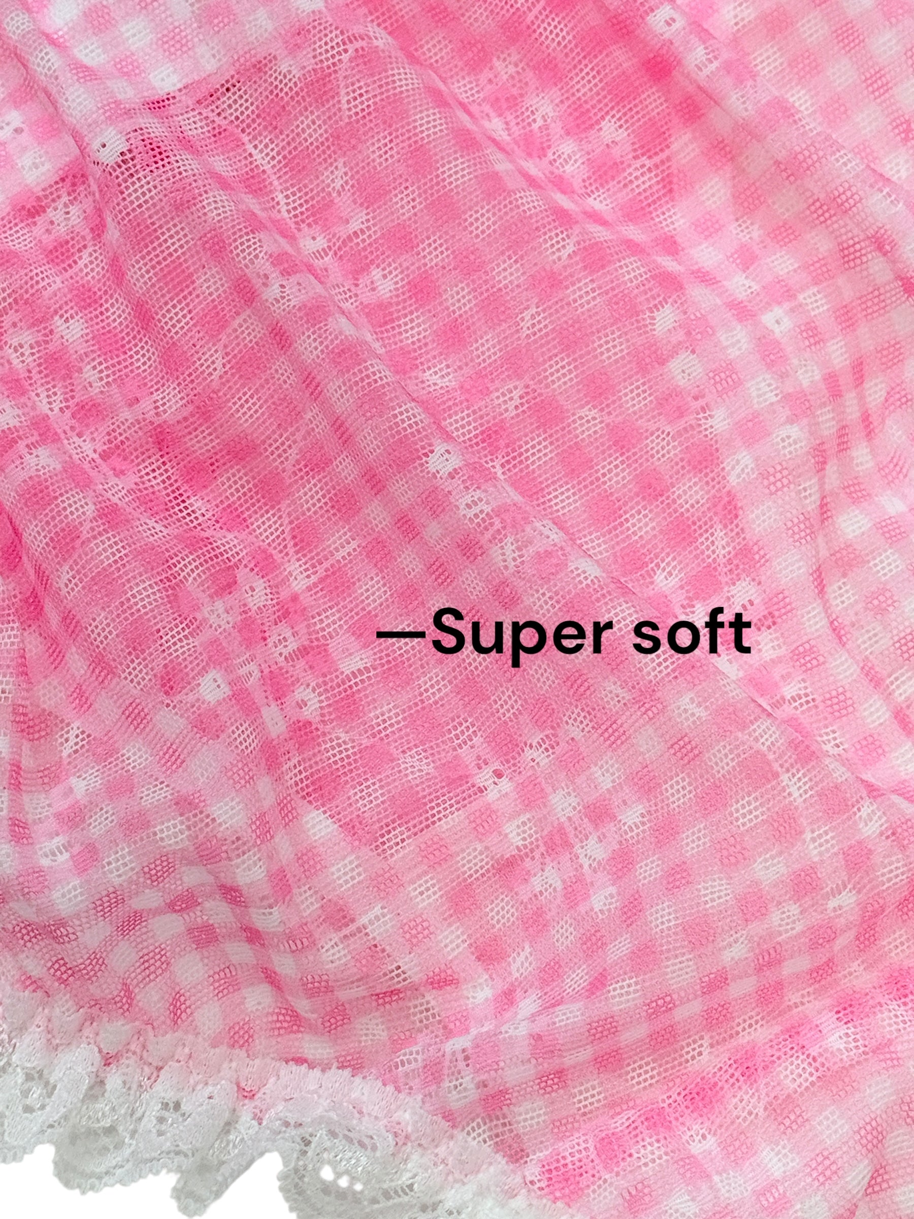 Pink Gingham Lace Trim Panty
