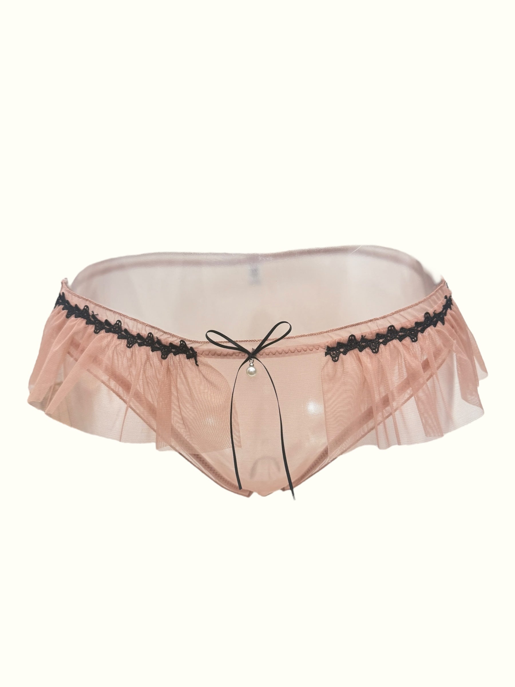 Tulle Ruffle Panties with Pearl Drop