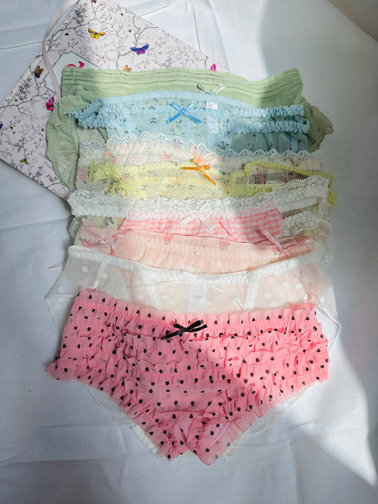 Mixed 5 coquette ruffle lace panties