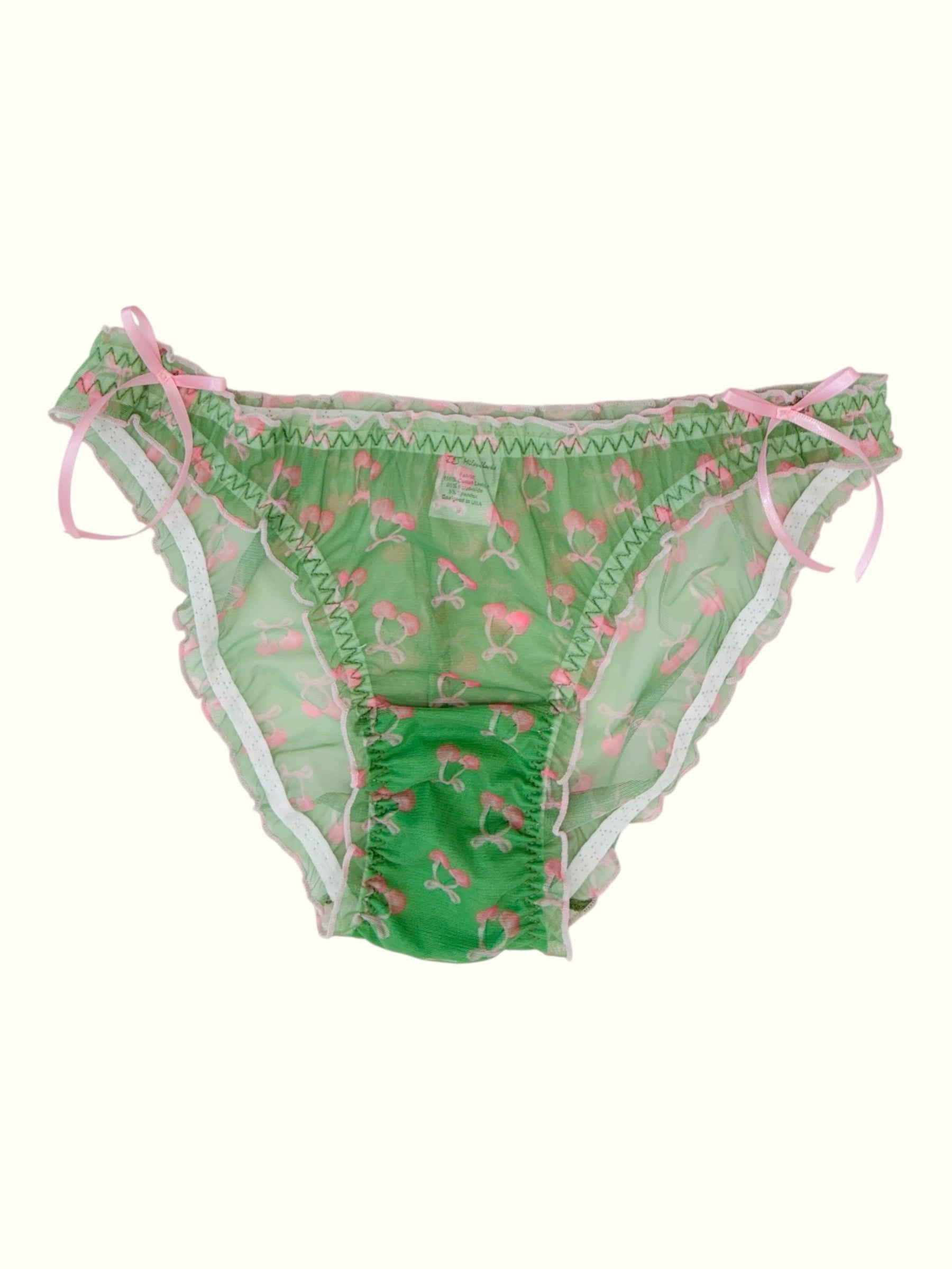 Cherry Blossom Mesh Panty – Coquette Green Dream