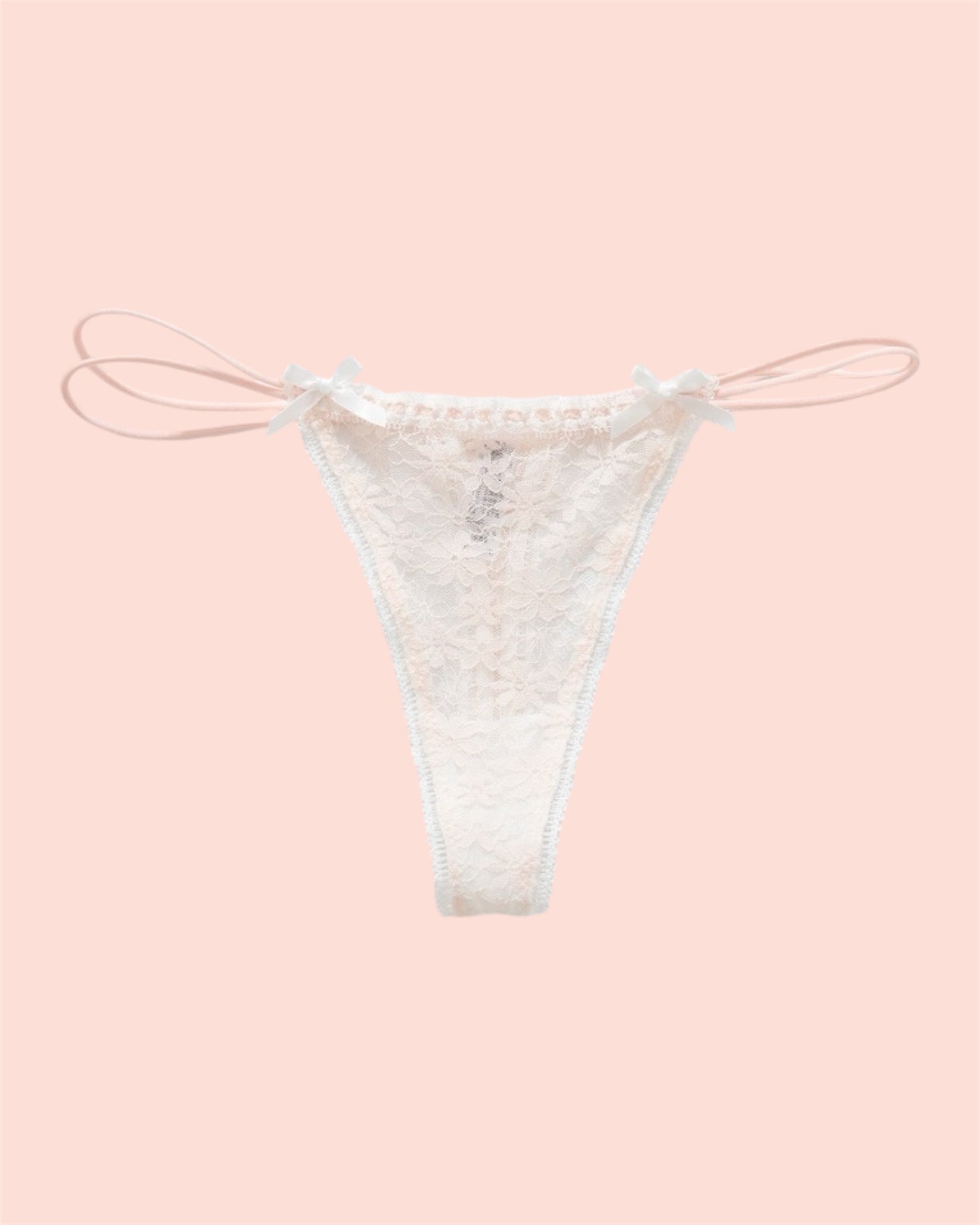 Coquette Lace G-String with Bow and String Detail