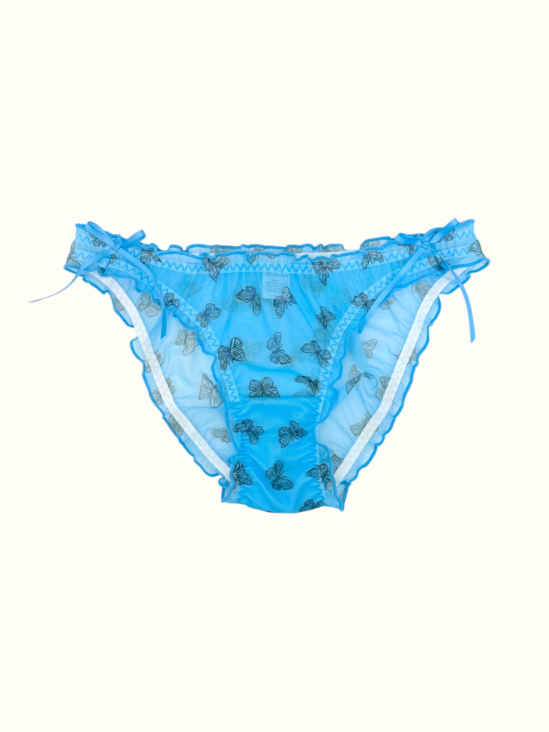 Blue Butterfly Mesh Coquette Elegance Panty