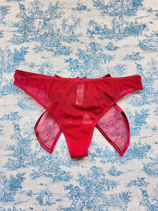 Red Mesh Bow Panty