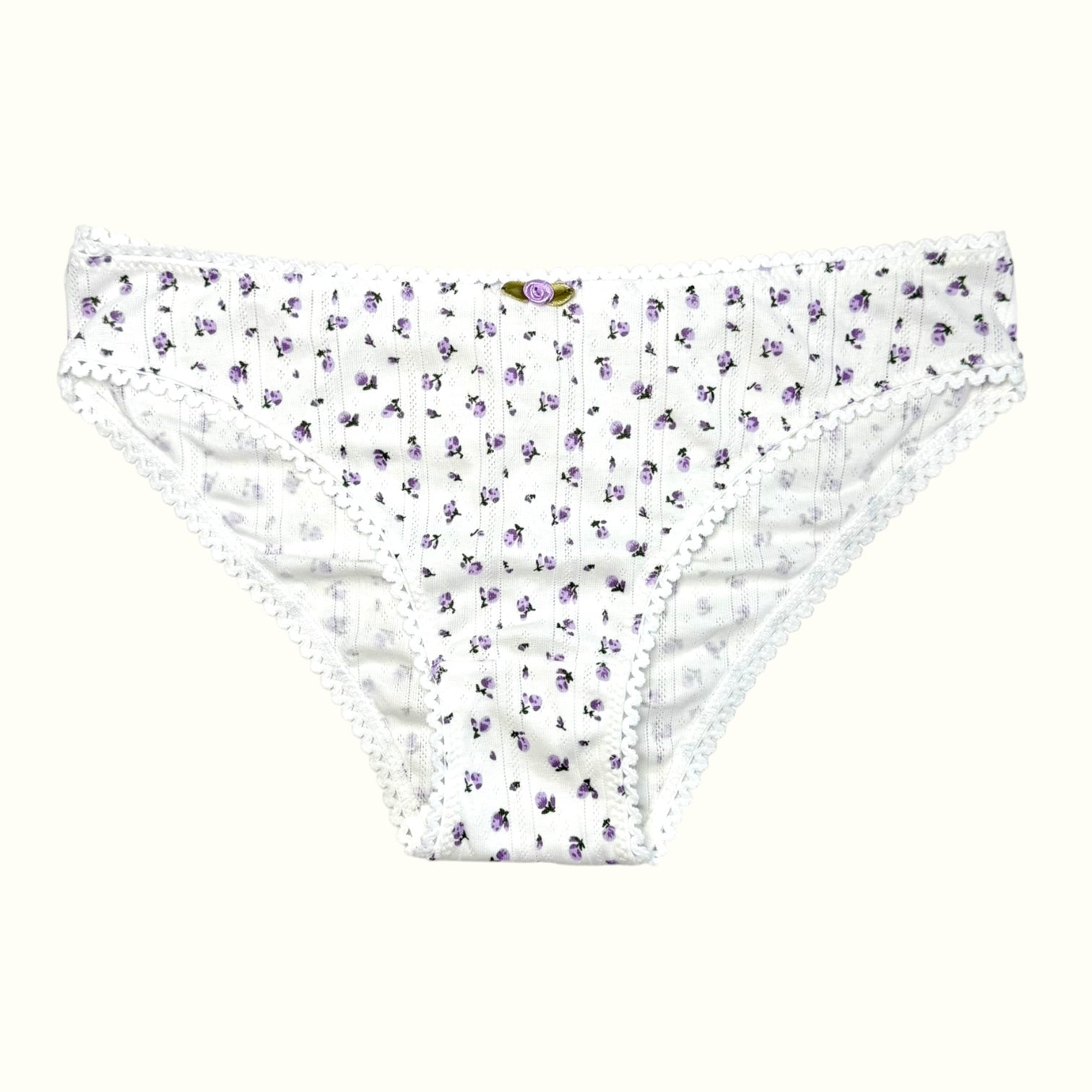 Milanblocks Soft Girl Cotton Panties pointella Cute Floral Pastel Lace Trim Briefs Panty