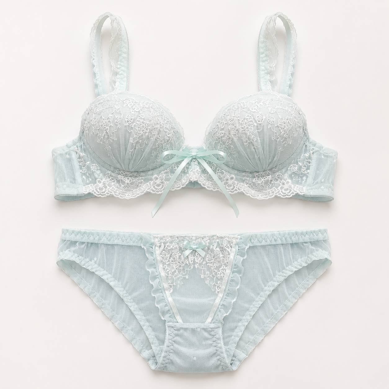 Milanblocks Women's 2-Piece Soft Girl Coquette Lace Bra and Panty Set - Y2K Floral Lingerie (Copy)
