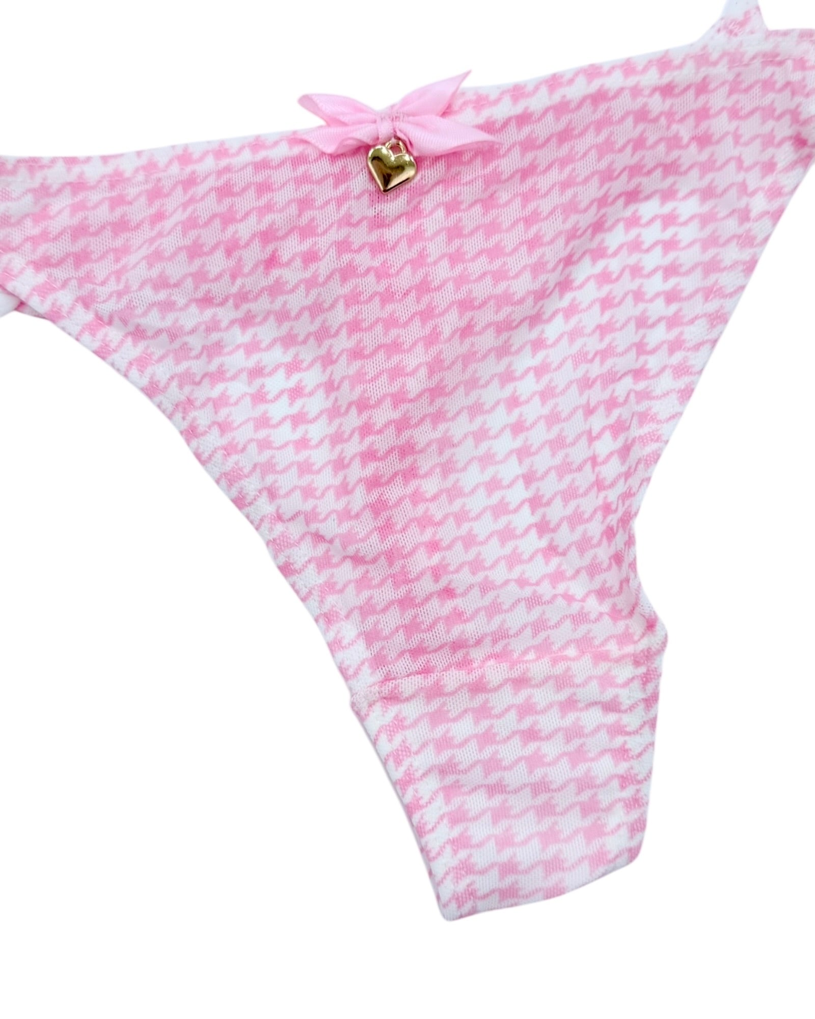Pink Houndstooth String Panty