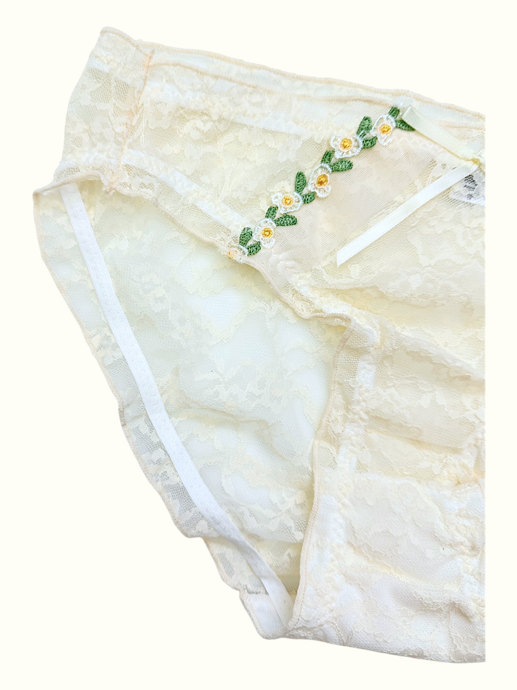 Daisy Lace Panties Floral Embroidery & Tulle Ruffle Styles