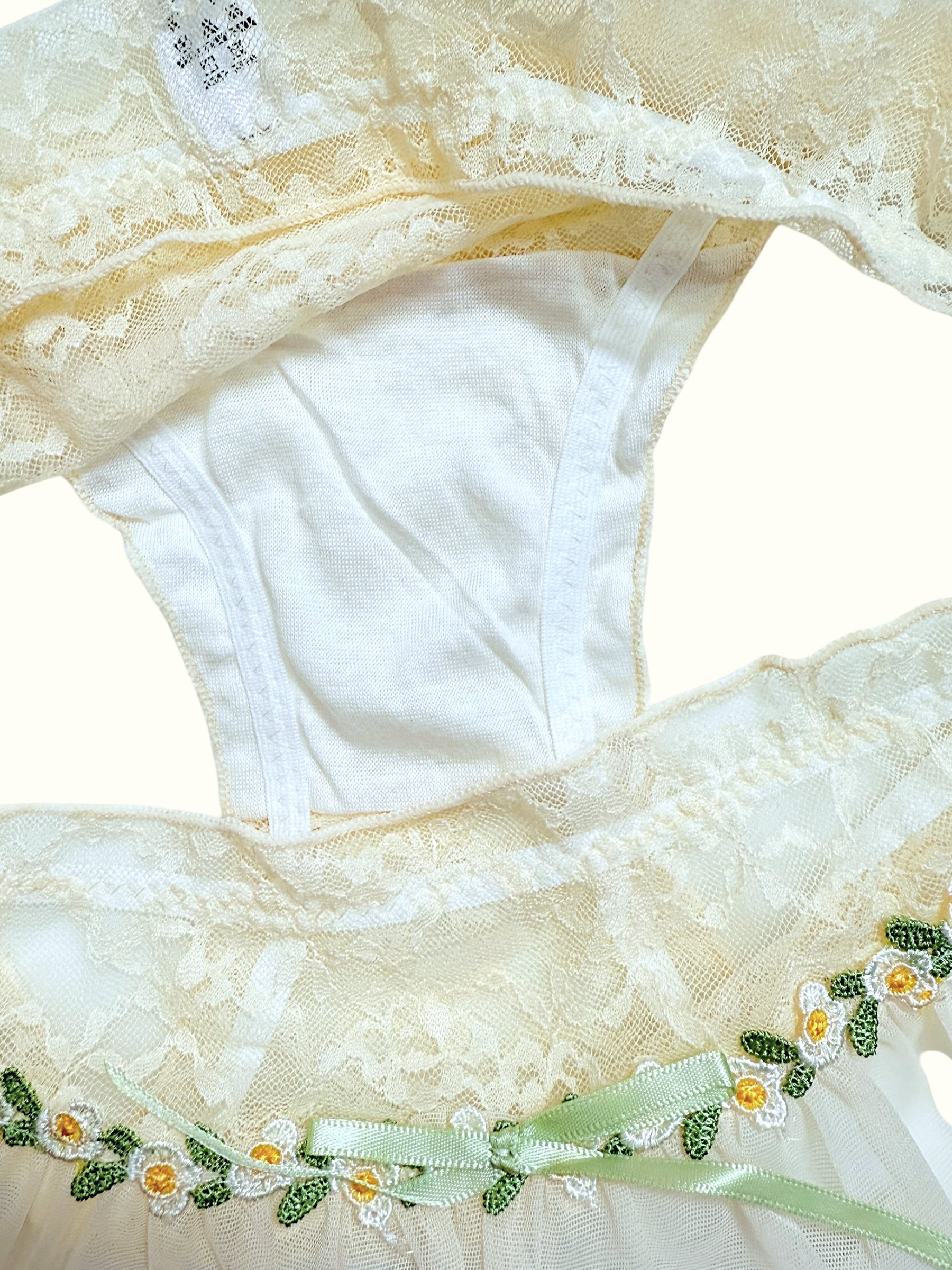 Daisy Lace Panties Floral Embroidery & Tulle Ruffle Styles