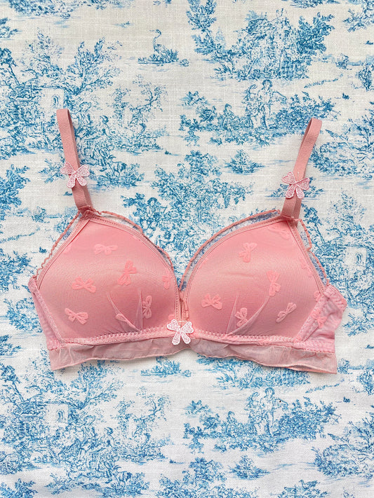 Pink Bow Pattern bra