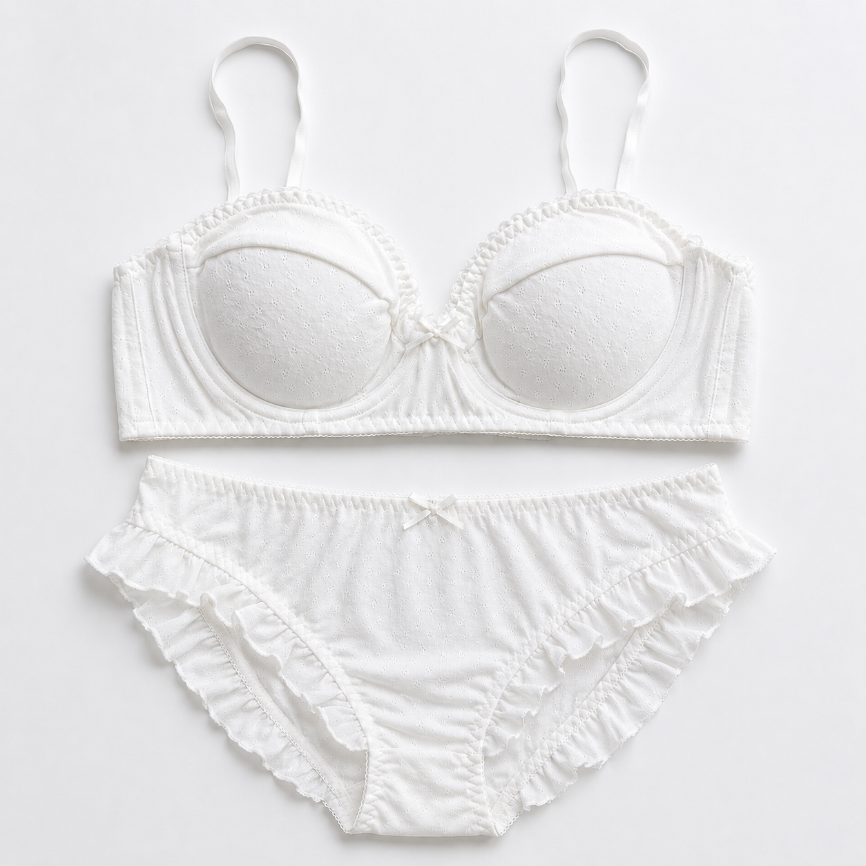 Milanblocks Women's 2-Piece Soft Girl Coquette Lace Bra and Panty Set - Y2K Floral Lingerie (Copy)