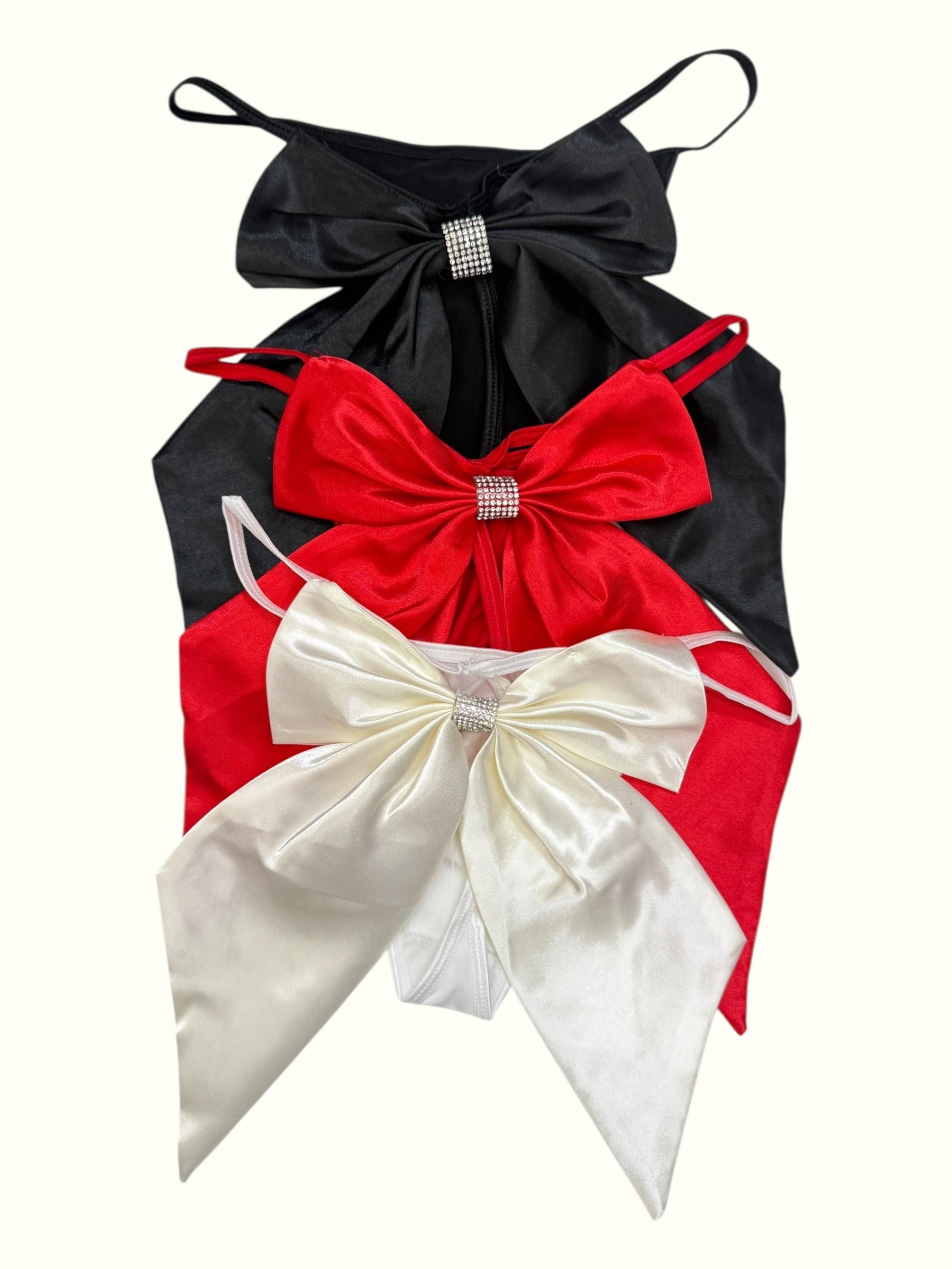 Glam Bow Rhinestone Thong