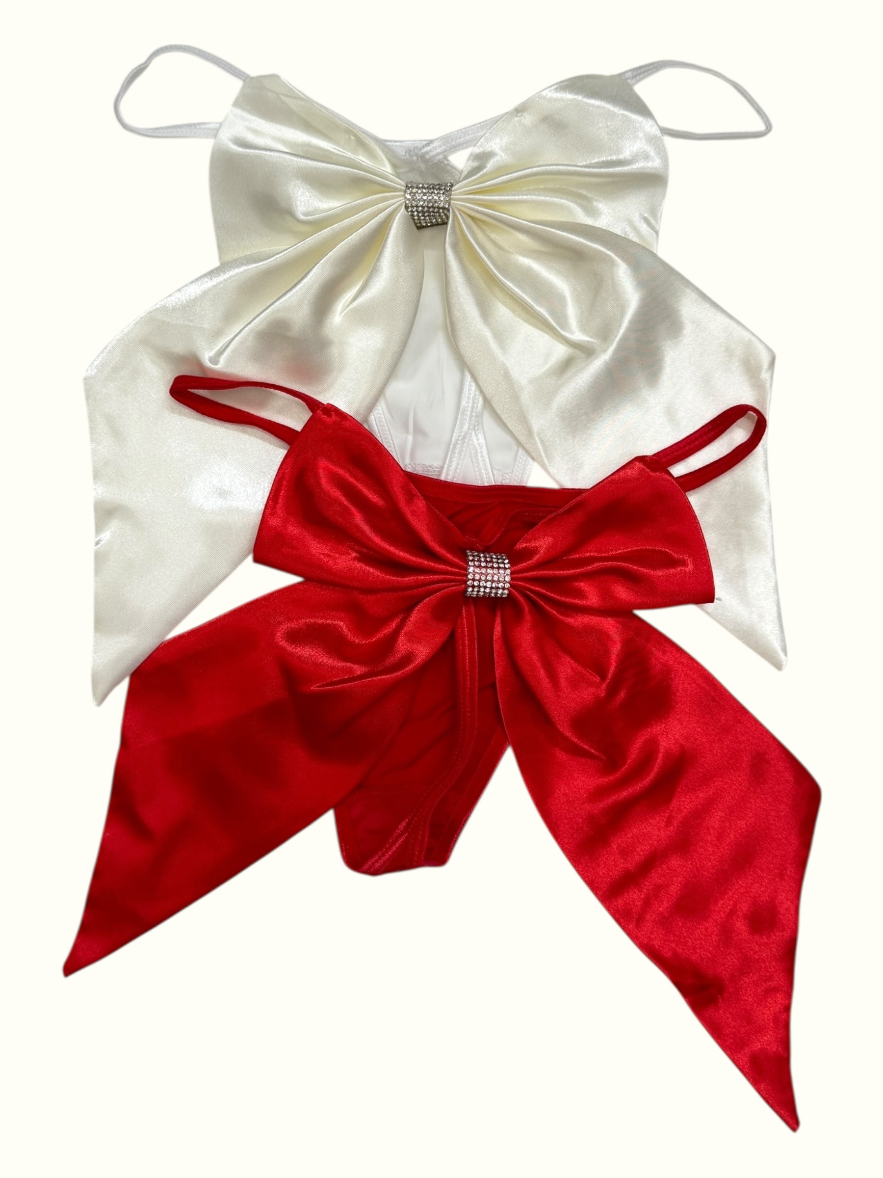 Glam Bow Rhinestone Thong