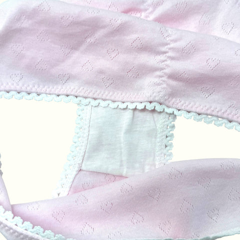 Milanblocks Soft Girl Cotton Panties pointella Cute Floral Pastel Lace Trim Briefs Panty