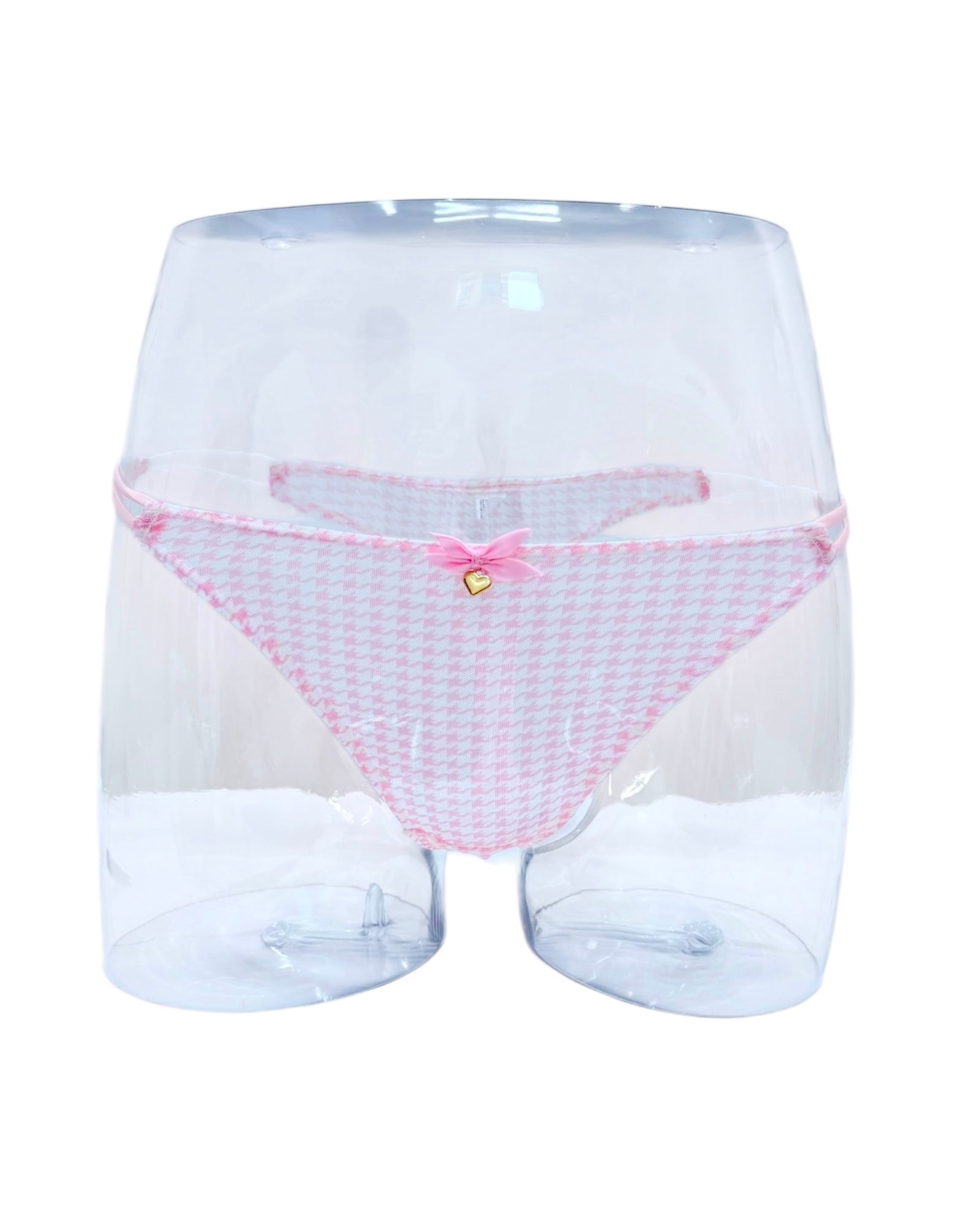 Pink Houndstooth String Panty
