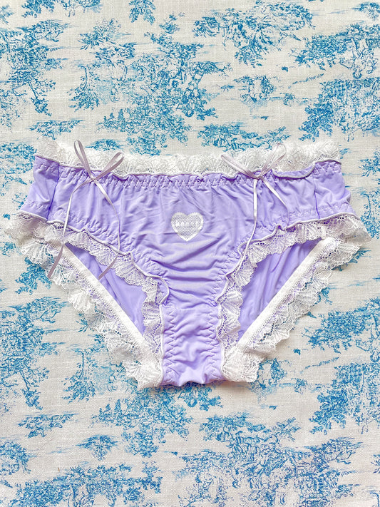 Purple & White Lace Trim Panty