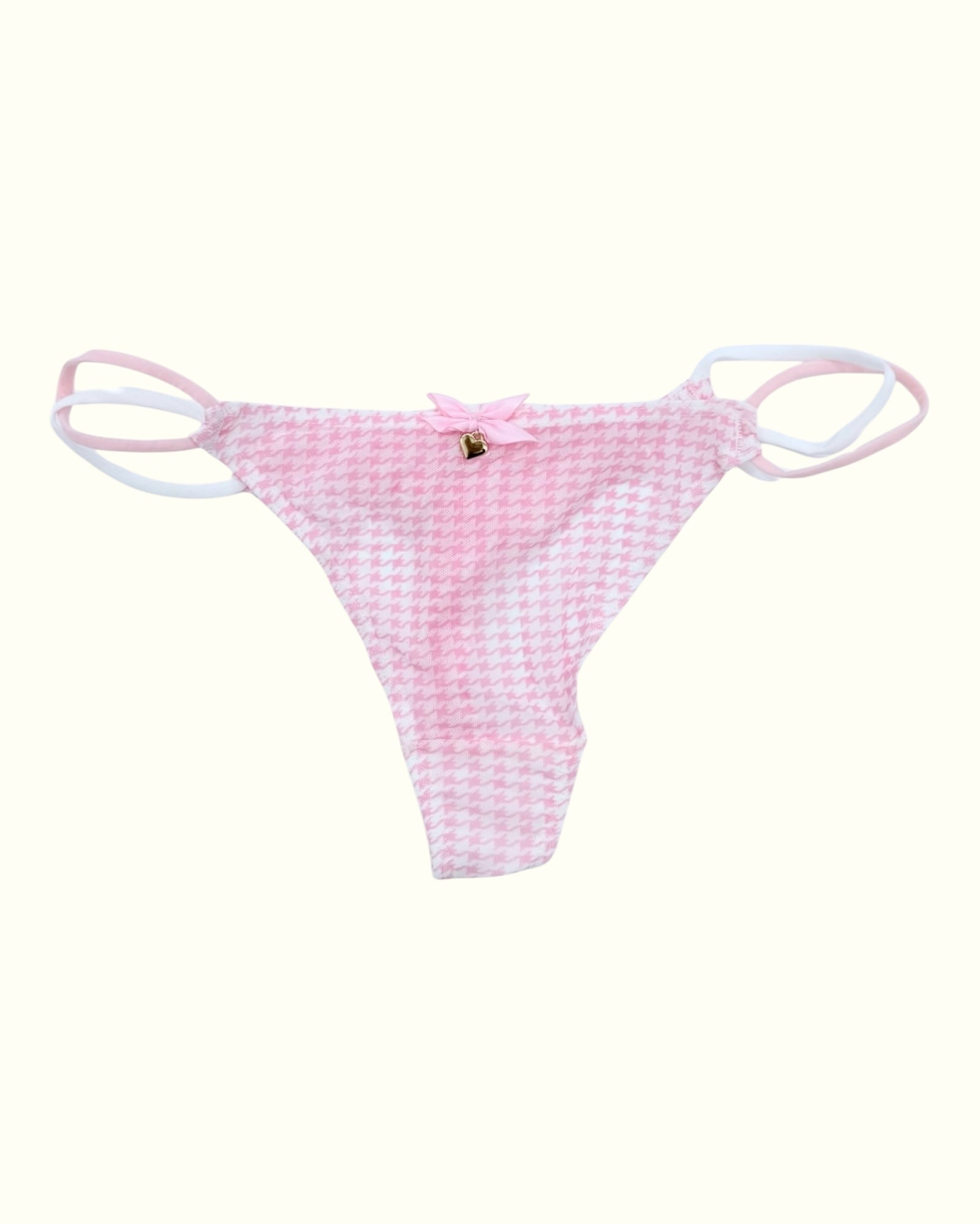 Pink Houndstooth String Panty