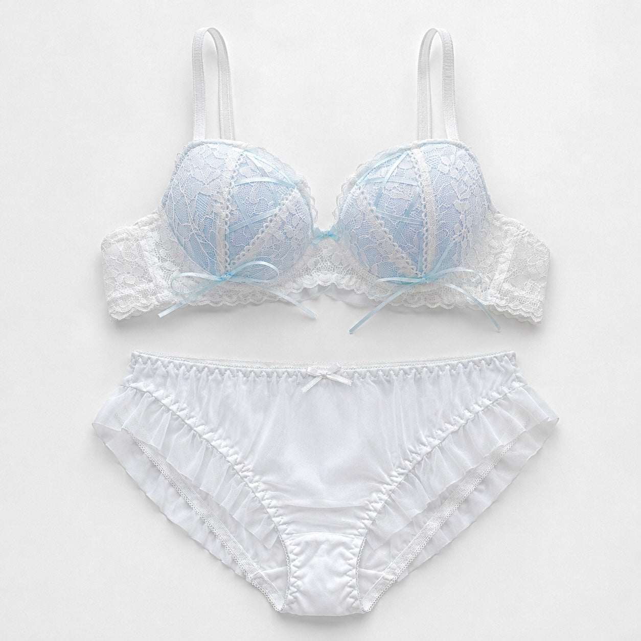 Milanblocks Women's 2-Piece Soft Girl Coquette Lace Bra and Panty Set - Y2K Floral Lingerie (Copy)