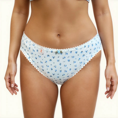 Milanblocks Soft Girl Cotton Panties pointella Cute Floral Pastel Lace Trim Briefs Panty