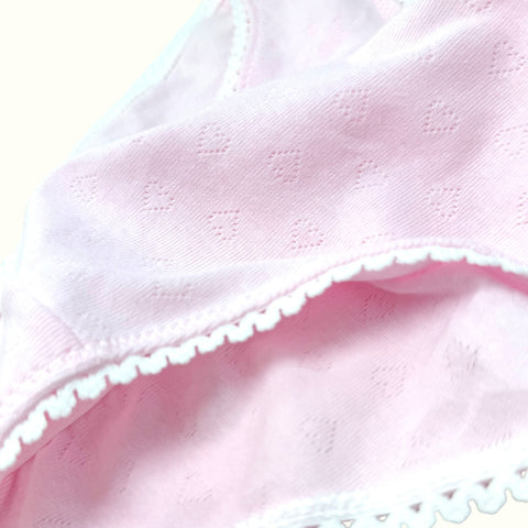 Milanblocks Soft Girl Cotton Panties pointella Cute Floral Pastel Lace Trim Briefs Panty
