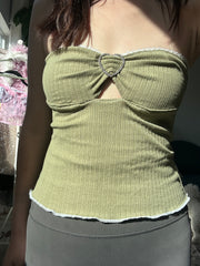 Coquette style mesh cami top