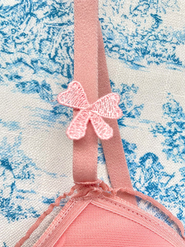 Pink Bow Pattern bra