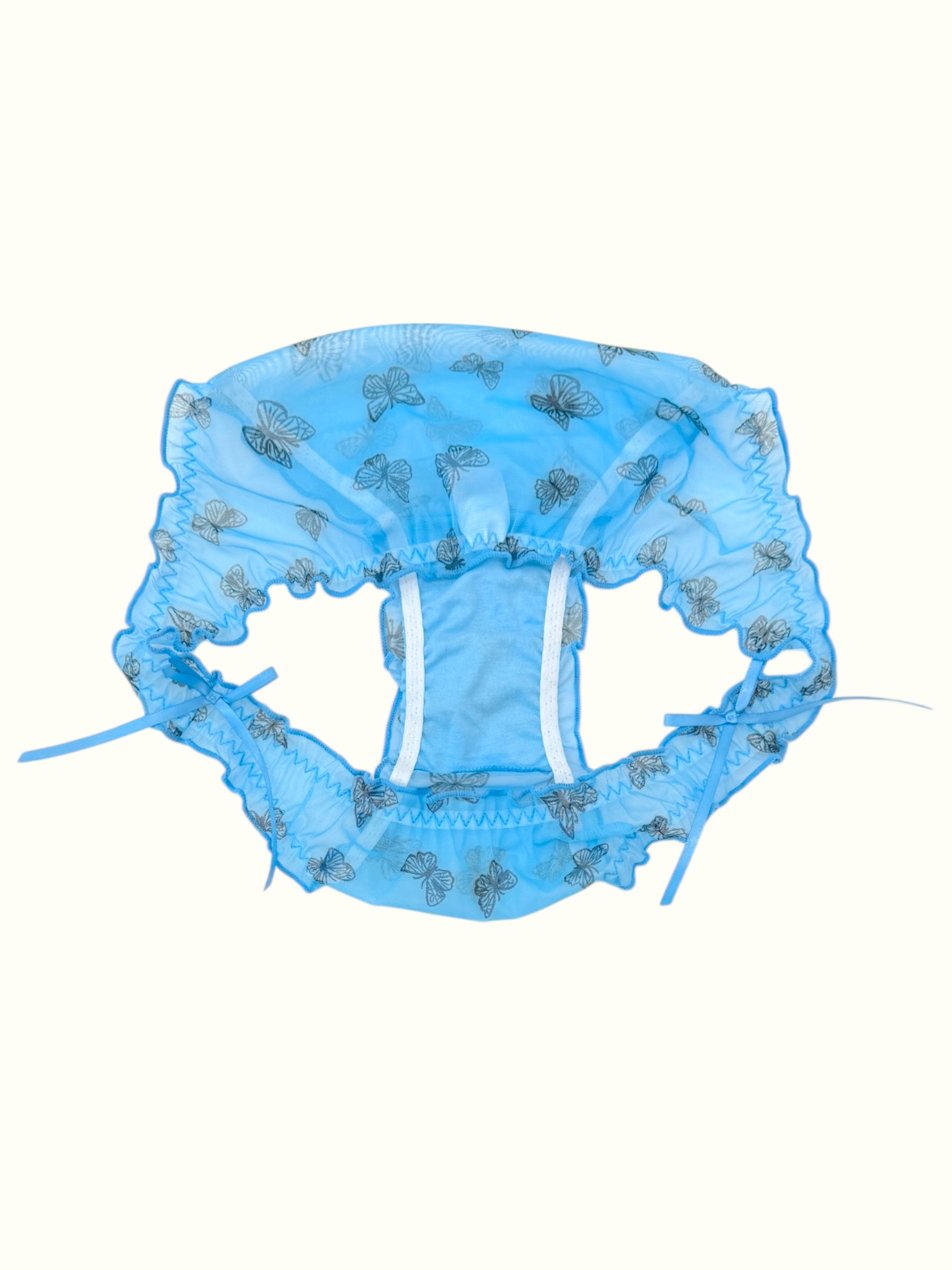 Blue Butterfly Mesh Coquette Elegance Panty