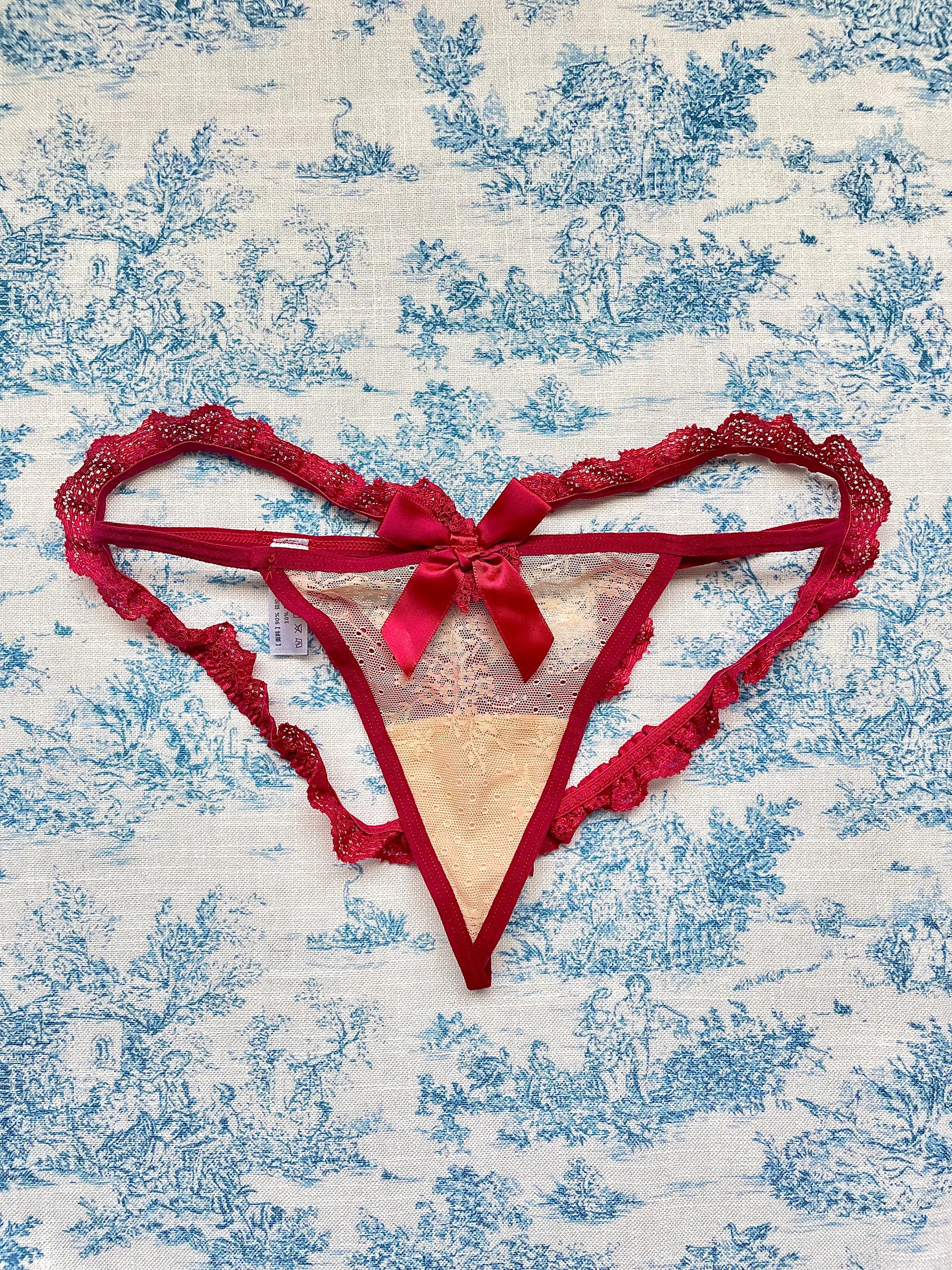 Milanblocks coquette bow lace cute panty Cotton Panties fall underwear