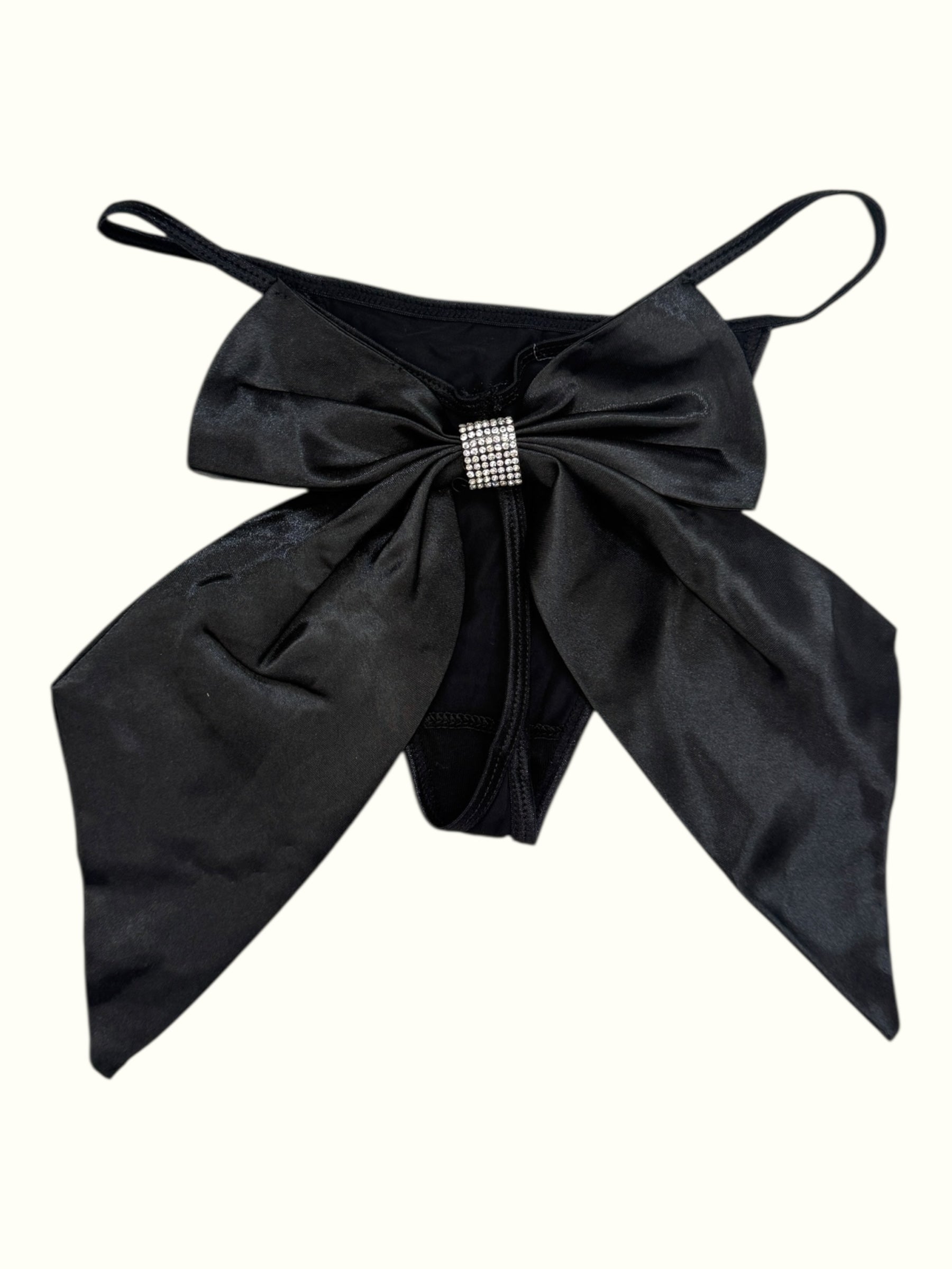 Glam Bow Rhinestone Thong