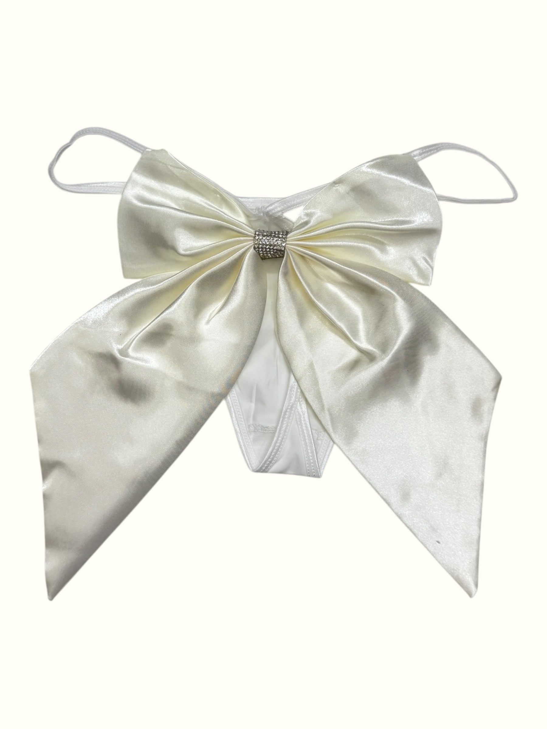 Glam Bow Rhinestone Thong