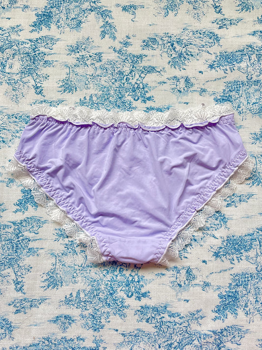 Purple & White Lace Trim Panty