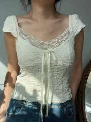 Coquette style mesh cami top