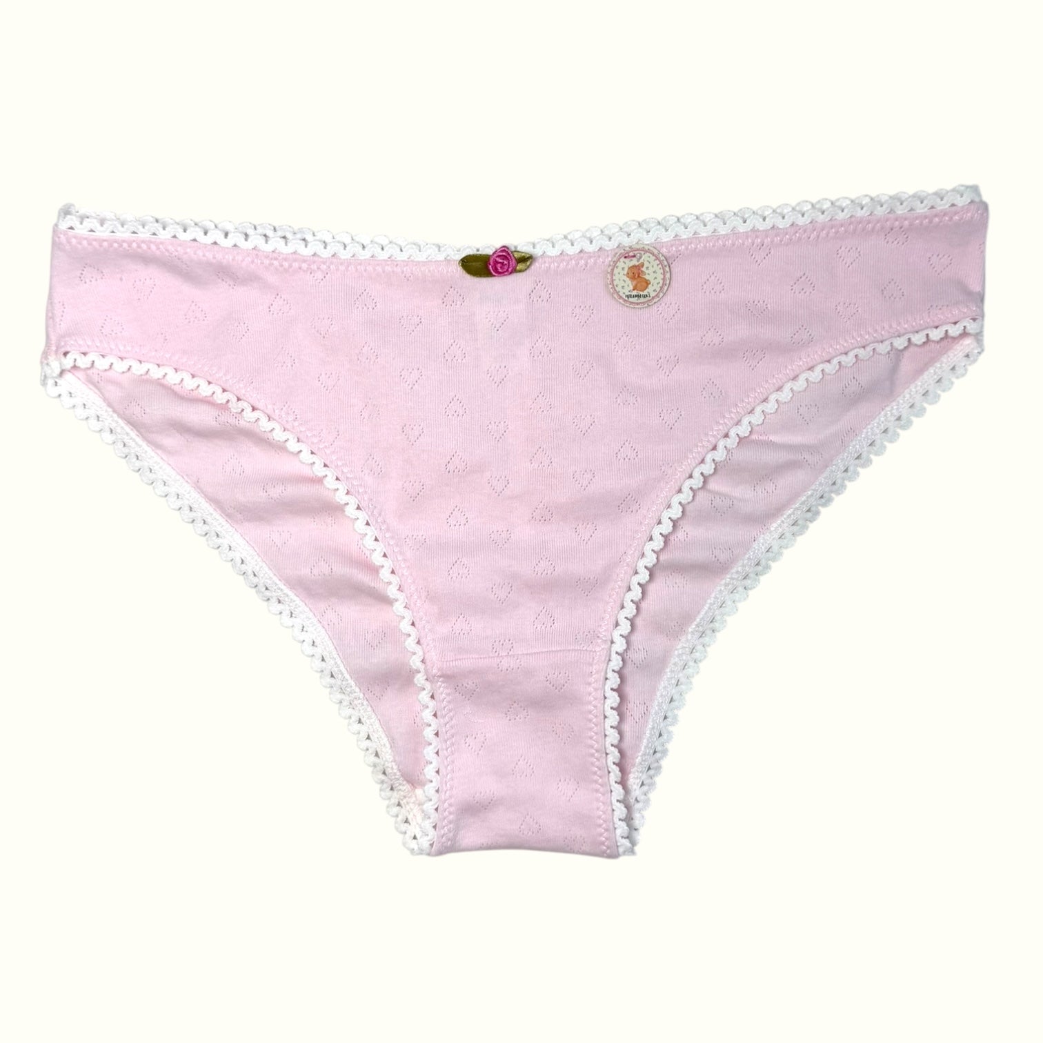 Milanblocks Soft Girl Cotton Panties pointella Cute Floral Pastel Lace Trim Briefs Panty