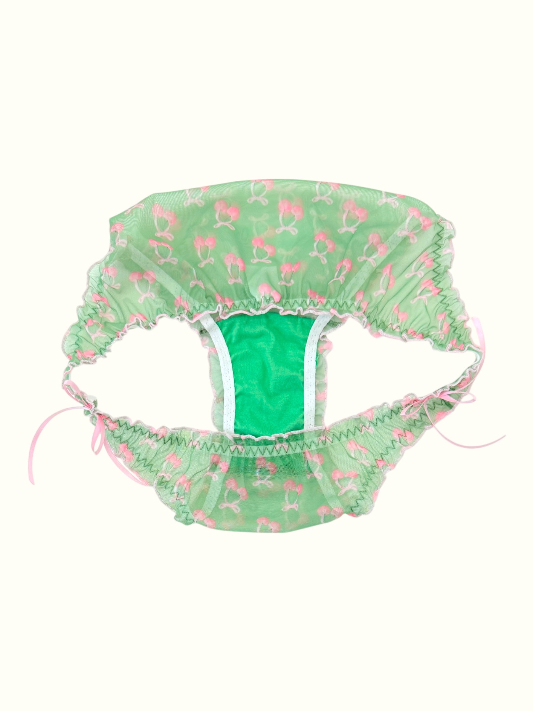 Cherry Blossom Mesh Panty – Coquette Green Dream