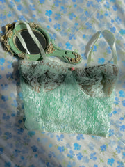 Coquette style mesh cami top