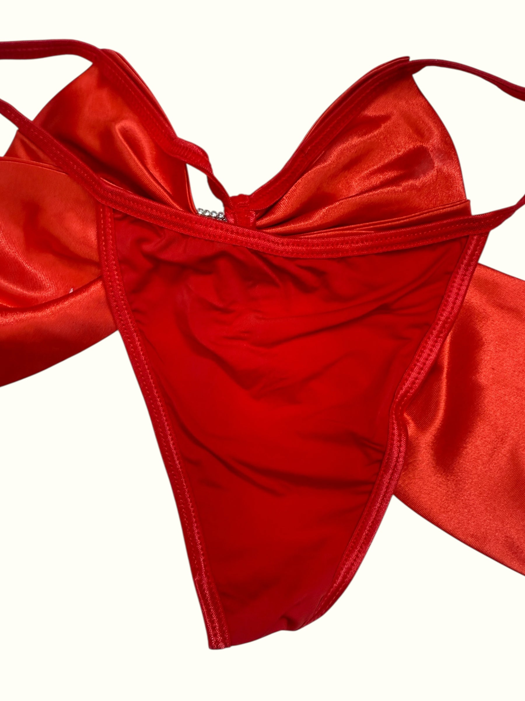 Glam Bow Rhinestone Thong